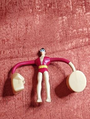 Plastic Man Action Figure Toy #5 2010 Mc Donalds Happy Meal Toy- Red & Beige